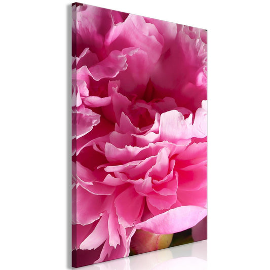 Leinwandbild - Blossom of Beauty (1-part) - Pink Peony Flower Embraced by Nature Artgeist
