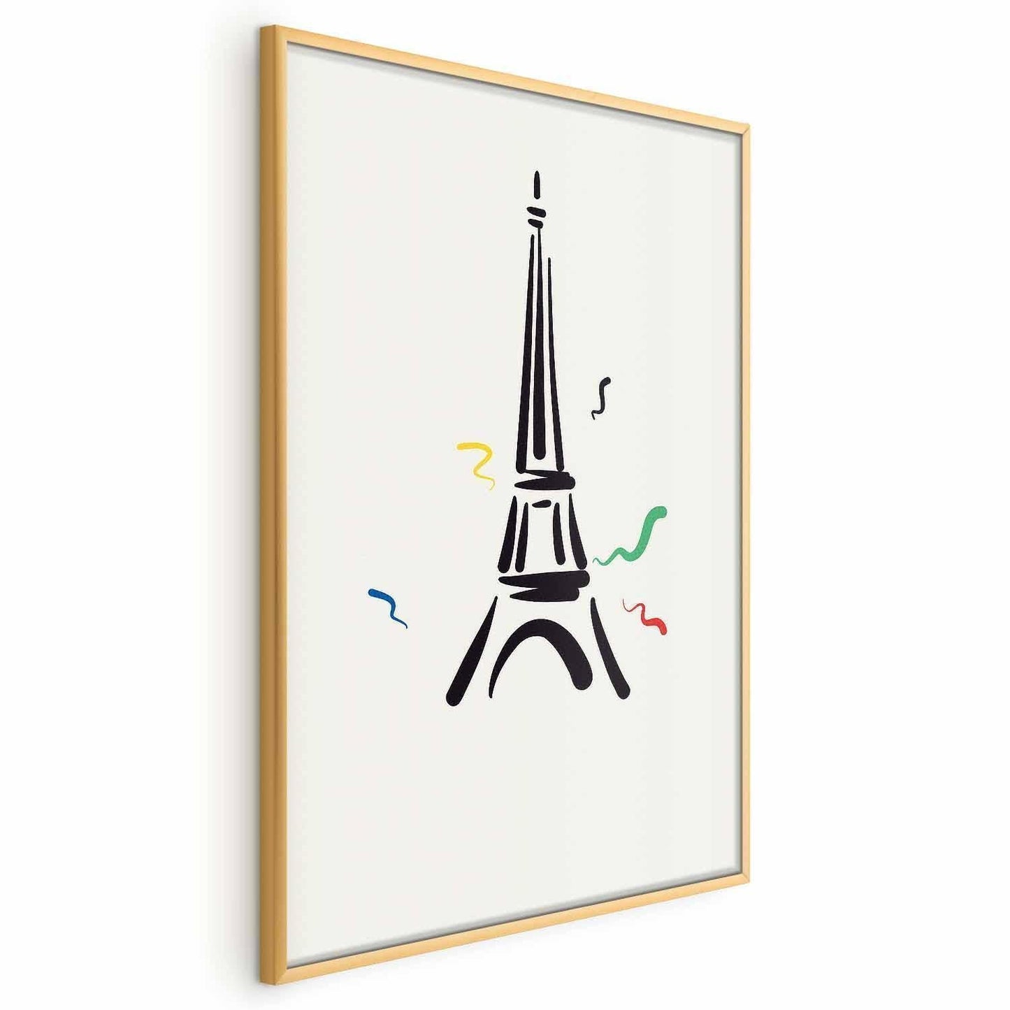 Poster - Black Illustration of the Eiffel Tower on a Light Background Artgeist