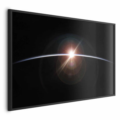 Futuristisches Postermotiv mit Blick auf unseren Planeten
