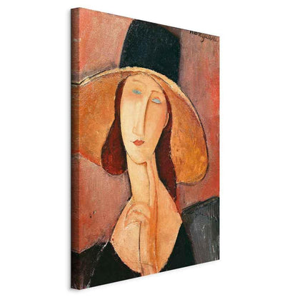 Leinwandbild - Amedeo Modigliani – Portrait of Jeanne Hebuterne in a Large Hat