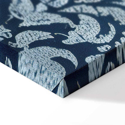 Leinwandbild - Retro Ornament Decorative Motif in Worn Blues