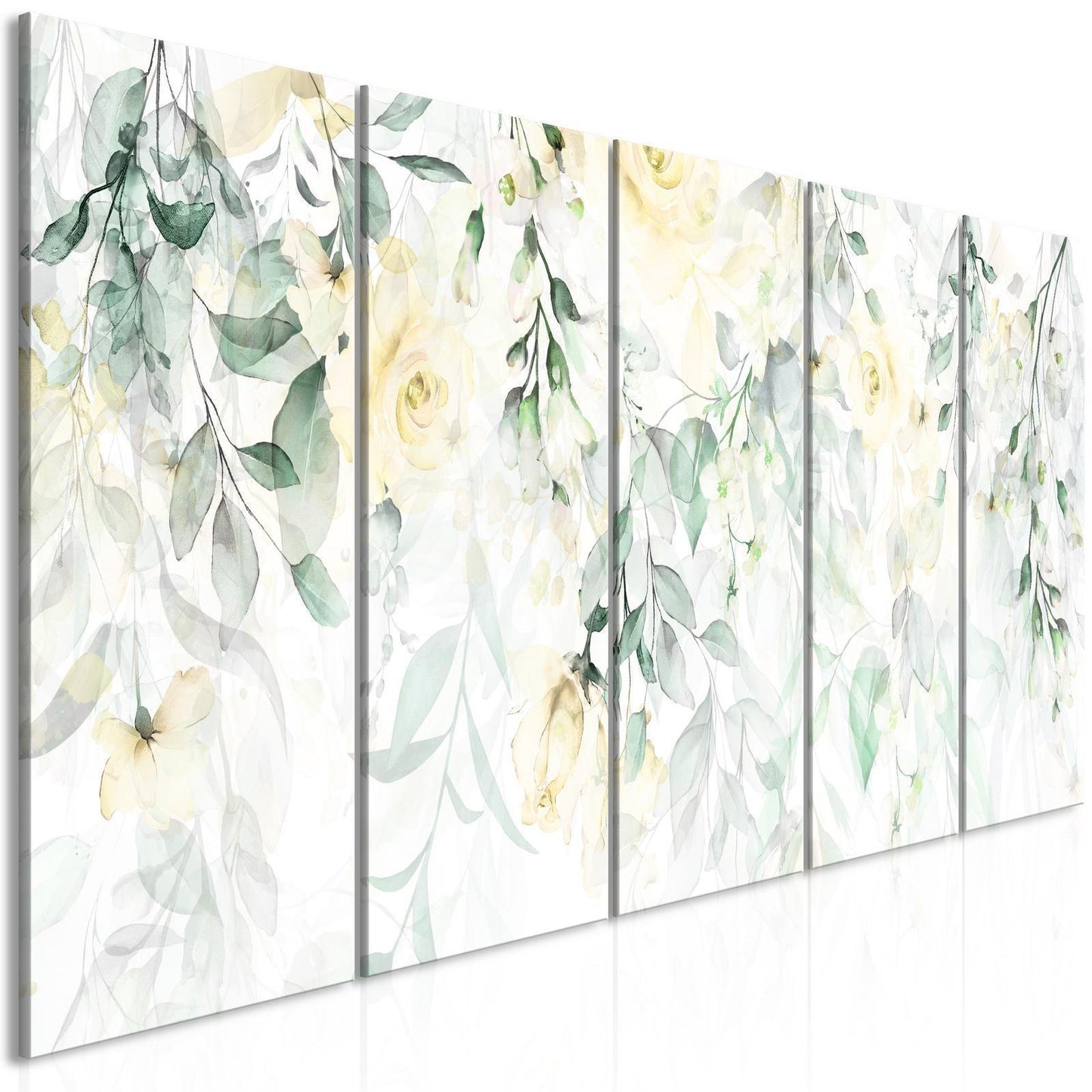 Leinwandbild - Waterfall of Roses (5 Parts) Narrow - Second Variant Artgeist