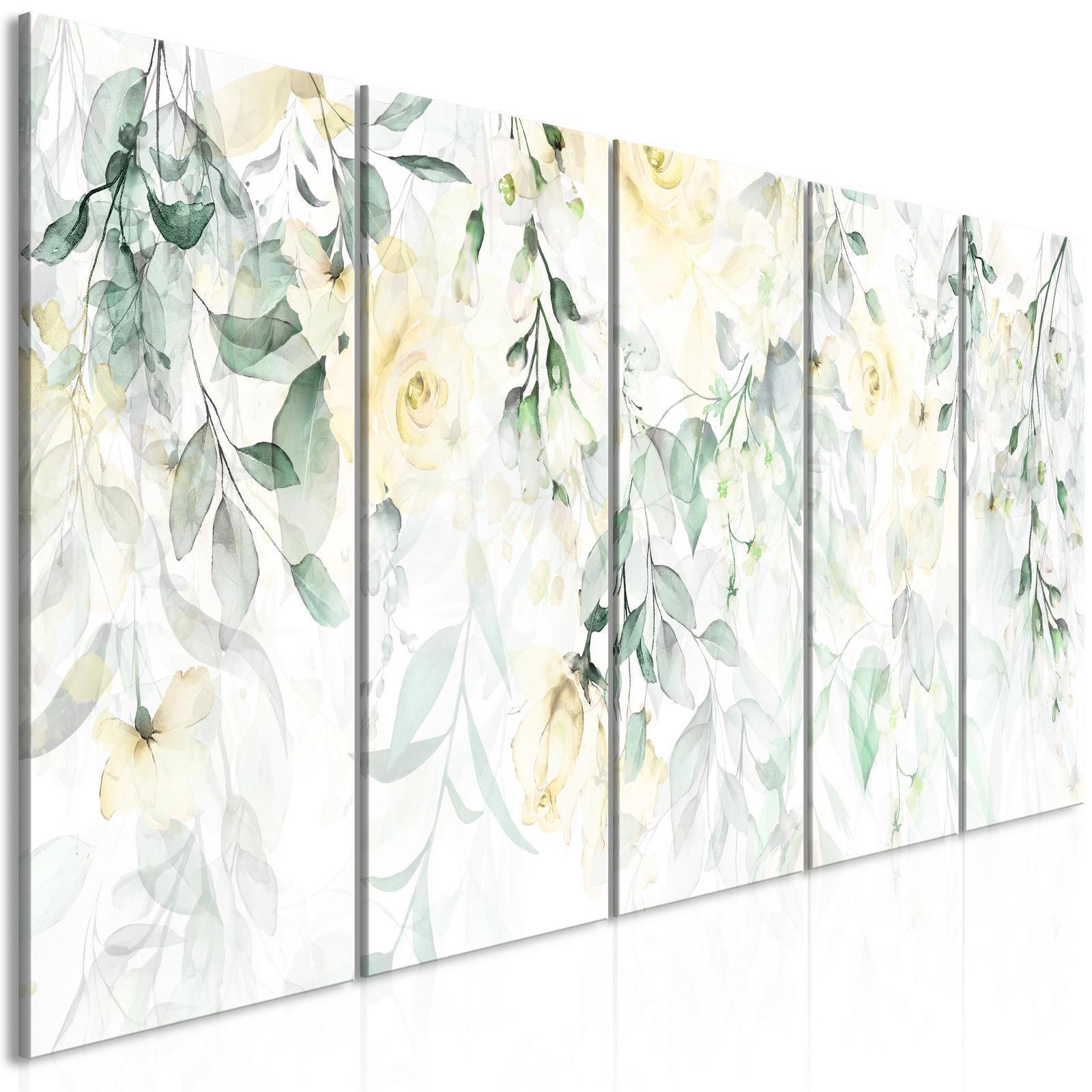 Leinwandbild - Waterfall of Roses (5 Parts) Narrow - Second Variant Artgeist