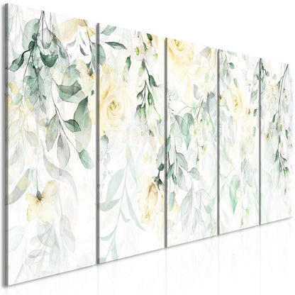 Leinwandbild - Waterfall of Roses (5 Parts) Narrow - Second Variant Artgeist