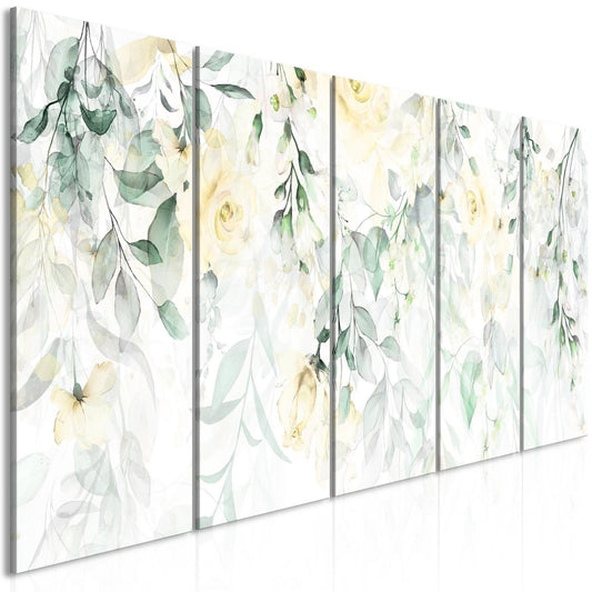 Leinwandbild - Waterfall of Roses (5 Parts) Narrow - Second Variant Artgeist