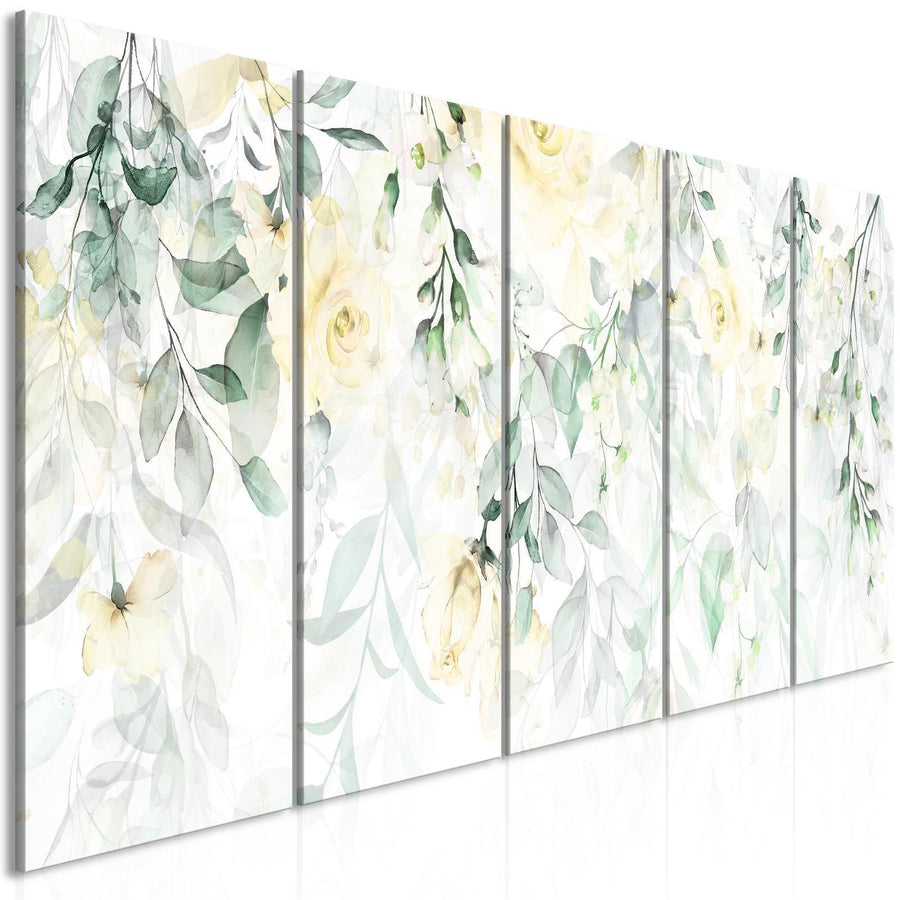 Leinwandbild - Waterfall of Roses (5 Parts) Narrow - Second Variant Artgeist