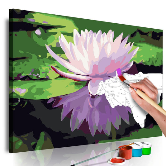 Wandbild zum Ausmalen - Seerose auf ruhigem Wasser