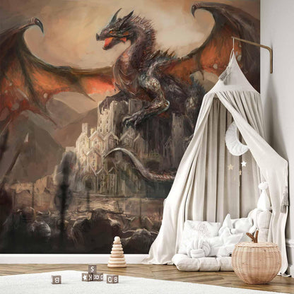 Fototapete „Drachenburg“ – Fantasievolle Wandgestaltung mit mystischem Flair