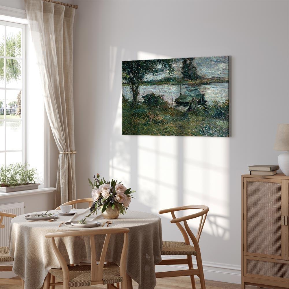 Leinwandbild - Paul Gauguin – Flußufer