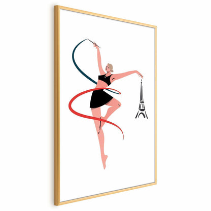 Poster - Illustration of a Woman with a Ribbon - Artistic Gymnastics
