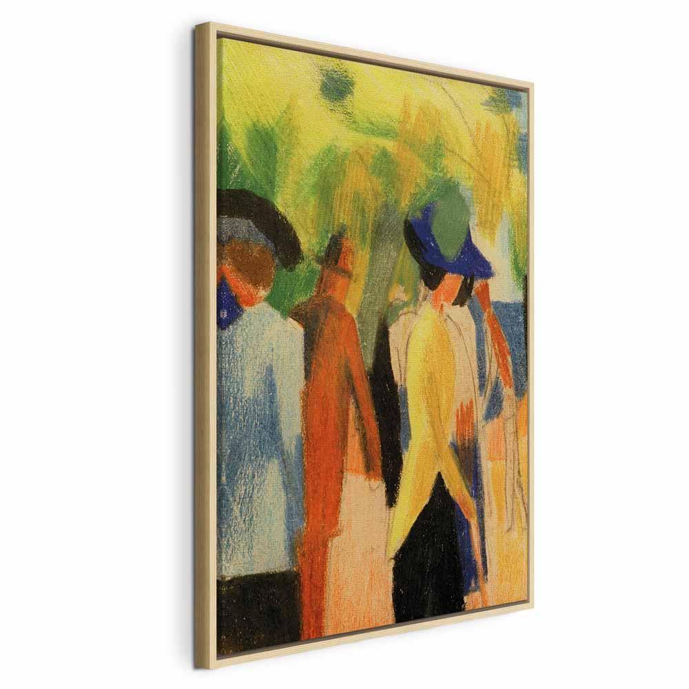 Leinwandbild - August Macke – Walker under trees (Walker in the park)