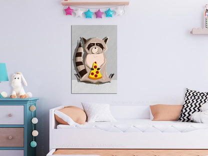 Leinwandbild - Gourmand Raccoon (1 Part) Vertical Artgeist