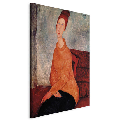 Canvas wall art featuring "Leinwandbild - Jeanne Hebuterne in a Yellow Sweater."