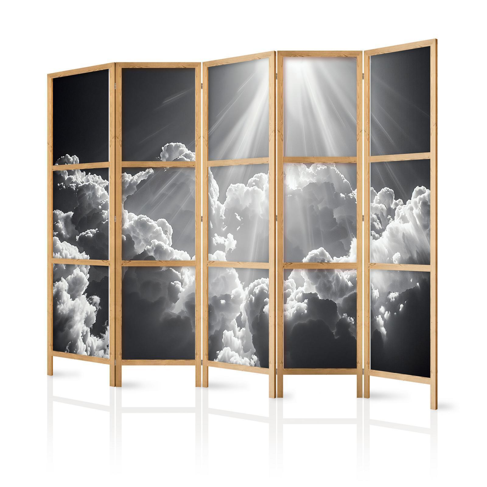 Japanischer Paravent - Hope in the Clouds: Inspiring Rays of the Sun – Awaken Emotions Artgeist