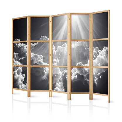 Japanischer Paravent - Hope in the Clouds: Inspiring Rays of the Sun – Awaken Emotions Artgeist