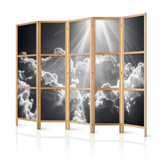 Japanischer Paravent - Hope in the Clouds: Inspiring Rays of the Sun – Awaken Emotions Artgeist