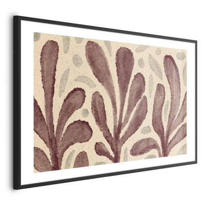 Poster featuring large trembling leaf shapes with spots, inspired by Matisse.
