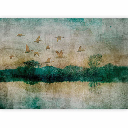 Fototapete - Golden Ducks