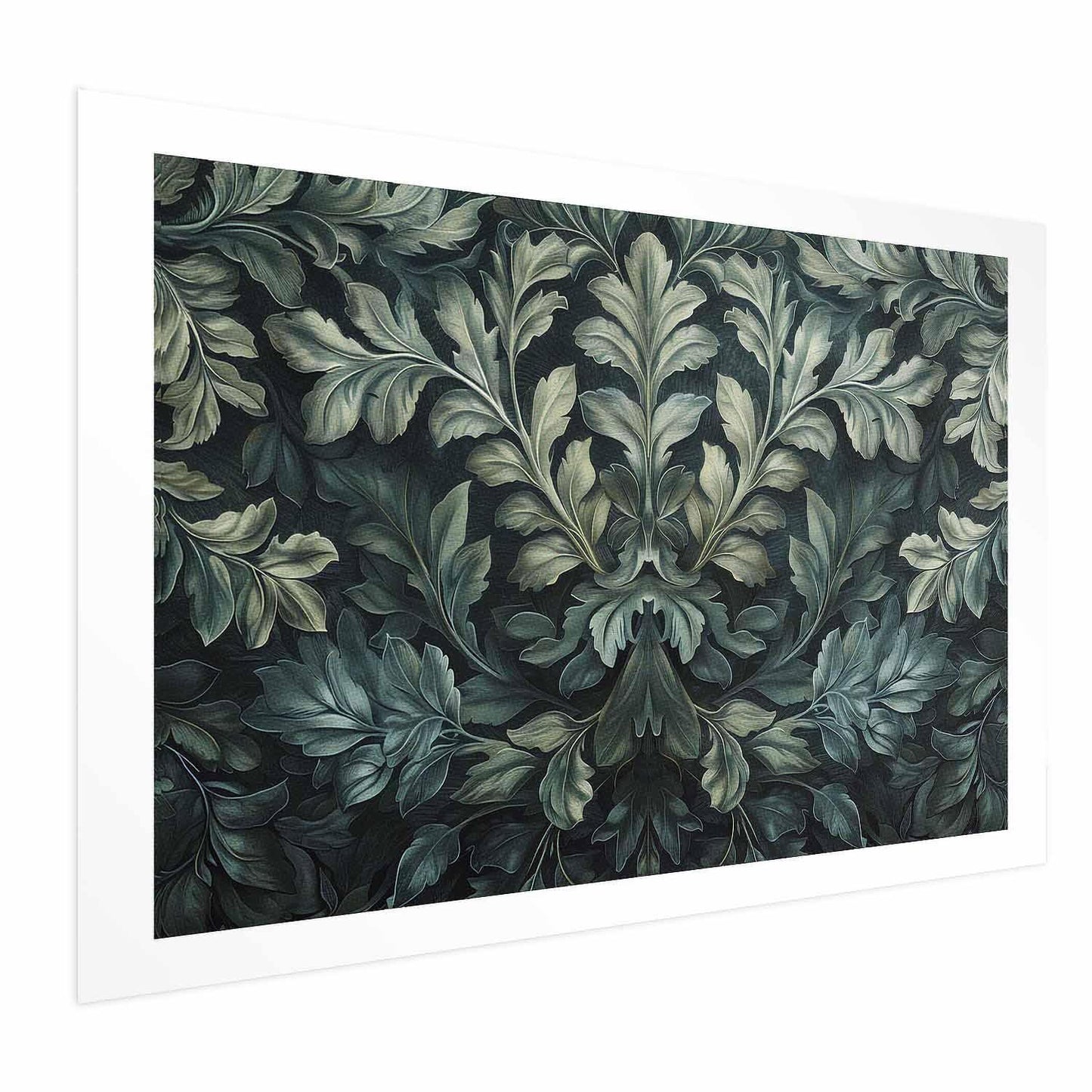 Poster - Victorian Leaves in Dark Greens