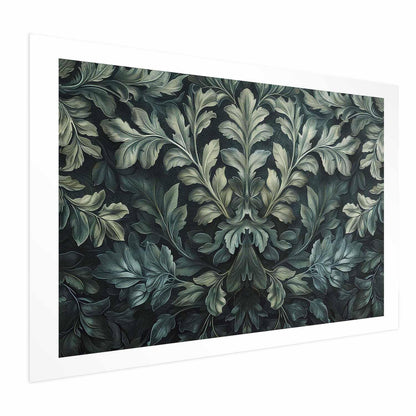 Poster - Victorian Leaves in Dark Greens