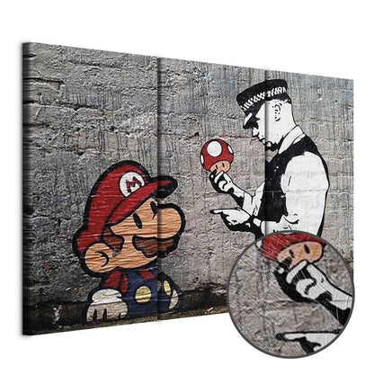 Leinwandbild - Super Mario Mushroom Cop by Banksy