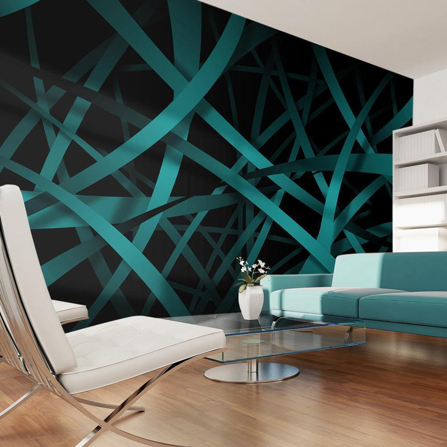 Elegantes Wanddesign mit dunklen Farbtönen

