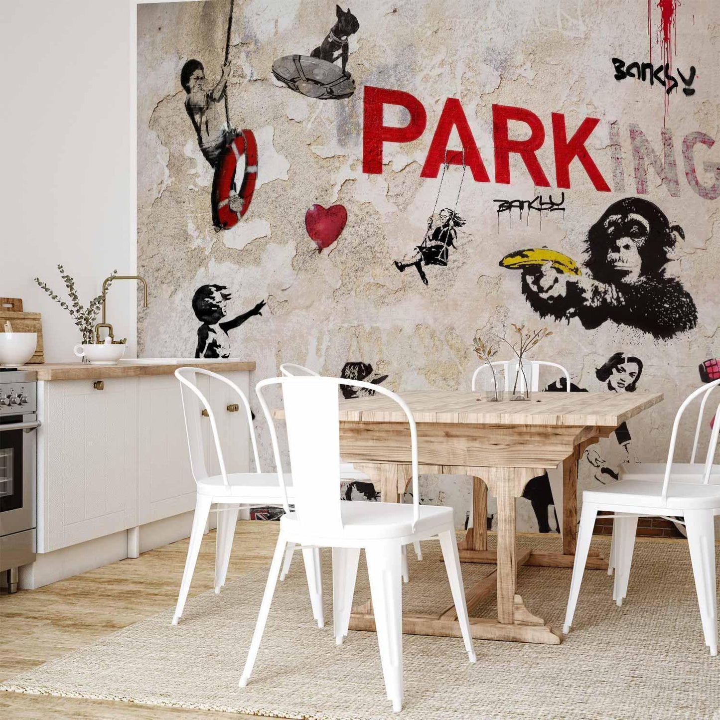 Fototapete - [Banksy] Graffiti Collage