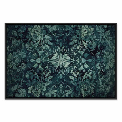 Leinwandbild - Oriental Pattern Carpet: Emerald Ornaments and Worn Patterns