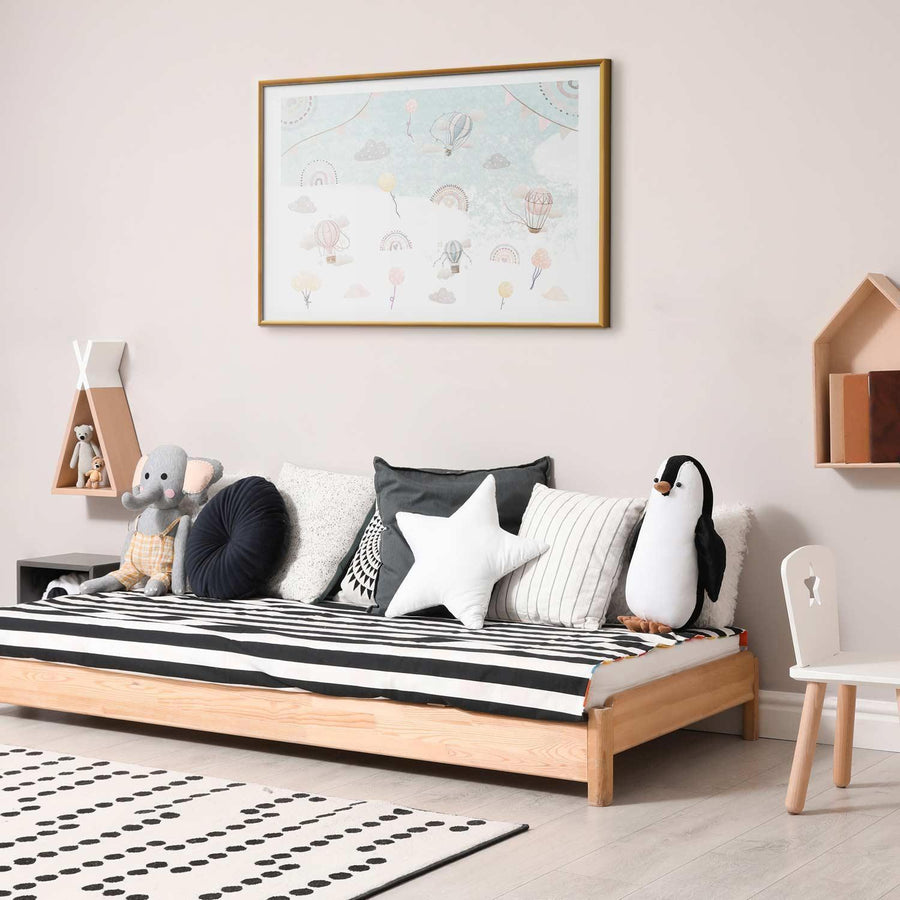 Children's room with framed 
