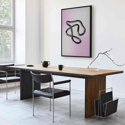 Leinwandbild - Silver Intricacies - Fluid Metallic Figure on a Gradient Background