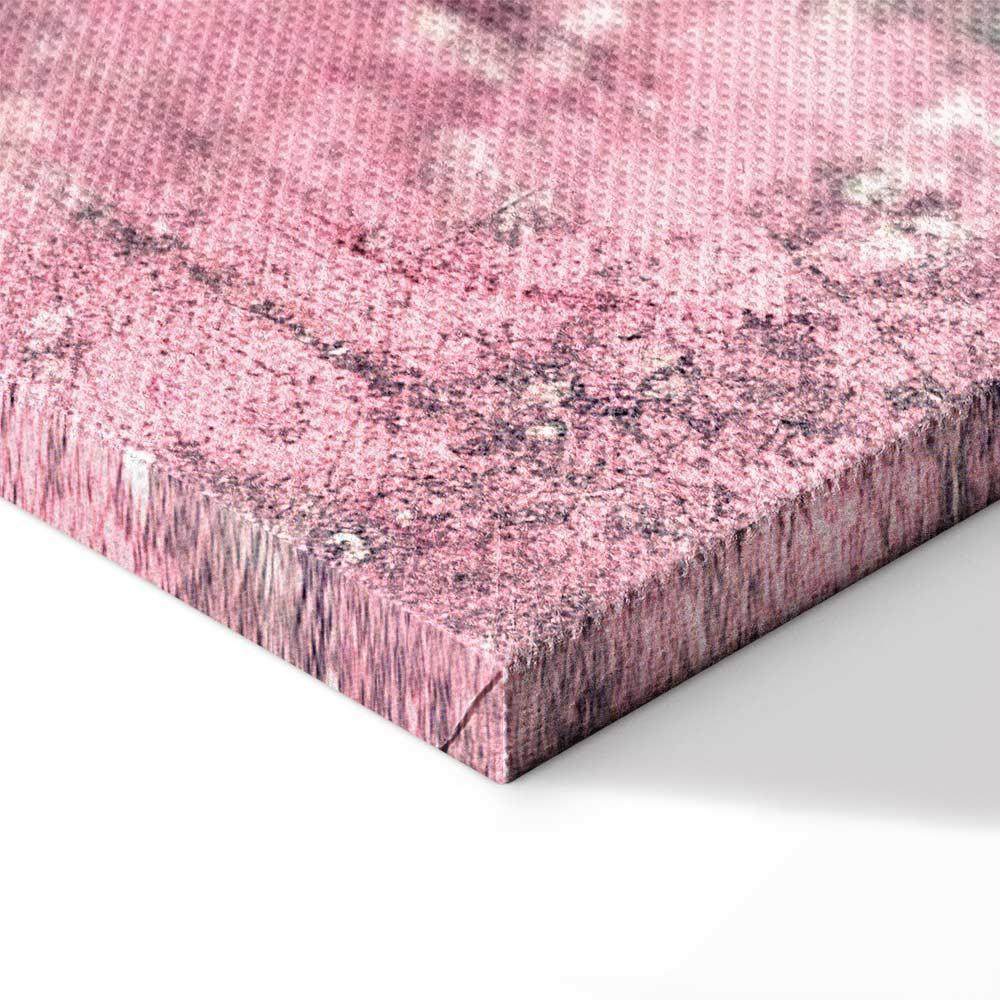 Leinwandbild - Figure on Pink Background (1-part) - Female Silhouette in Marble