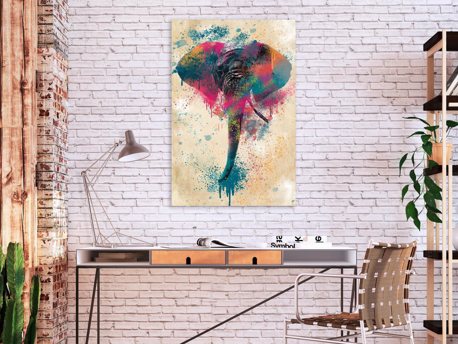 Leinwandbild - Elephant Trunk (1 Part) Vertical Artgeist