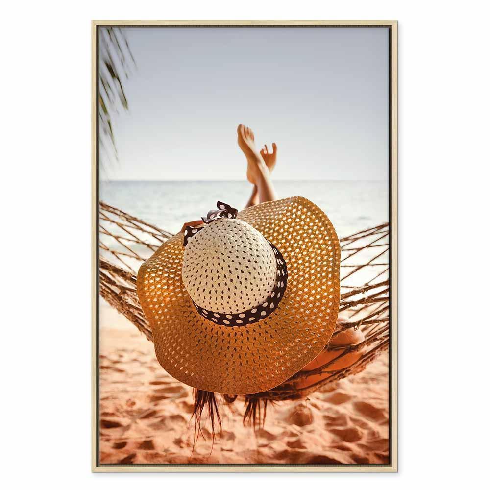 Leinwandbild - Hammock on the Beach (1 Part) Vertical