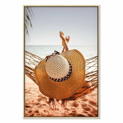 Leinwandbild - Hammock on the Beach (1 Part) Vertical