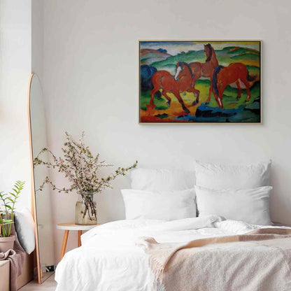 Leinwandbild - The Red Horses (Grazing Horses IV) (Franz Marc) Artgeist