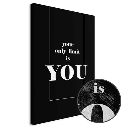 Leinwandbild - Key to Success (1-part) - Black and White English Inscriptions