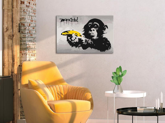 Malen nach Zahlen Monkey Banksy Street Art Geschenk - legendäres Street Art-Motiv für kreative Entspannung