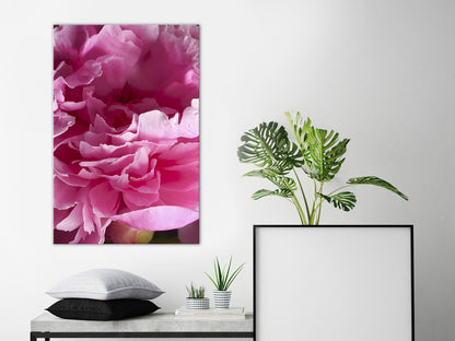 Leinwandbild - Blossom of Beauty (1-part) - Pink Peony Flower Embraced by Nature Artgeist
