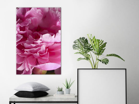 Leinwandbild - Blossom of Beauty (1-part) - Pink Peony Flower Embraced by Nature Artgeist