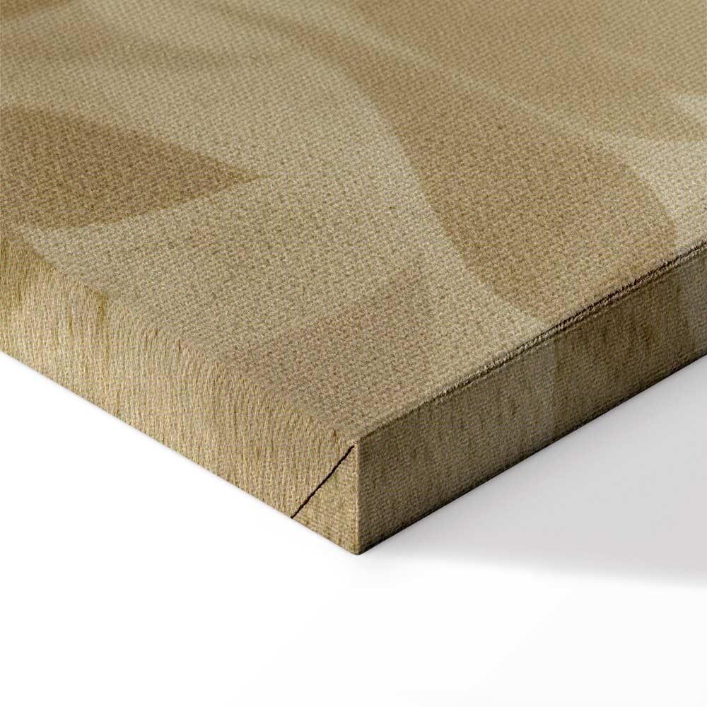 Leinwandbild - Botanical Motif with Leaves and Vines in Sand Colors