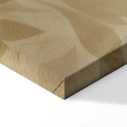 Leinwandbild - Botanical Motif with Leaves and Vines in Sand Colors