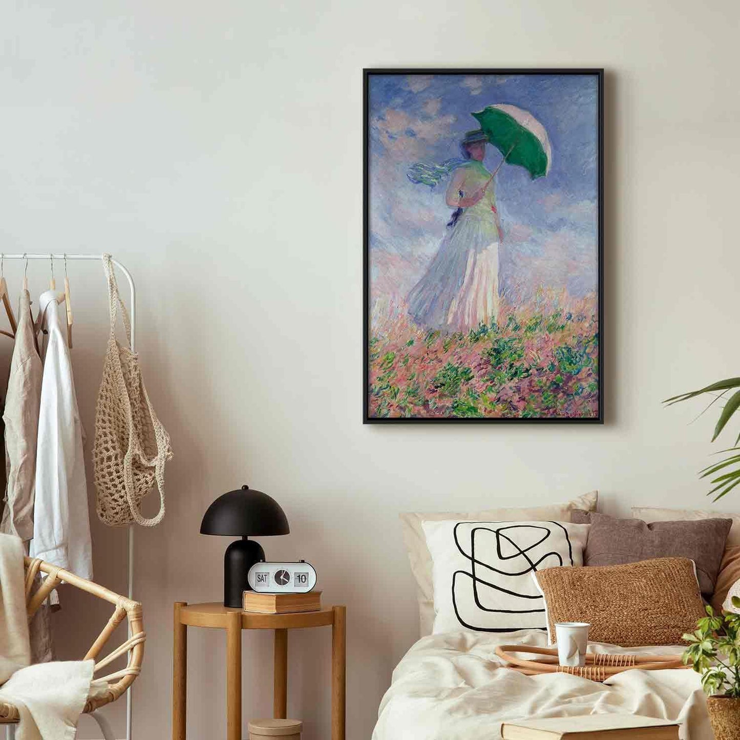 Leinwandbild - Woman with a Parasol, facing right Artgeist