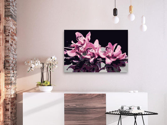 Malen nach Zahlen Rosa Orchidee Geschenk - stilvolles Orchideen-Motiv für kreative Entspannung