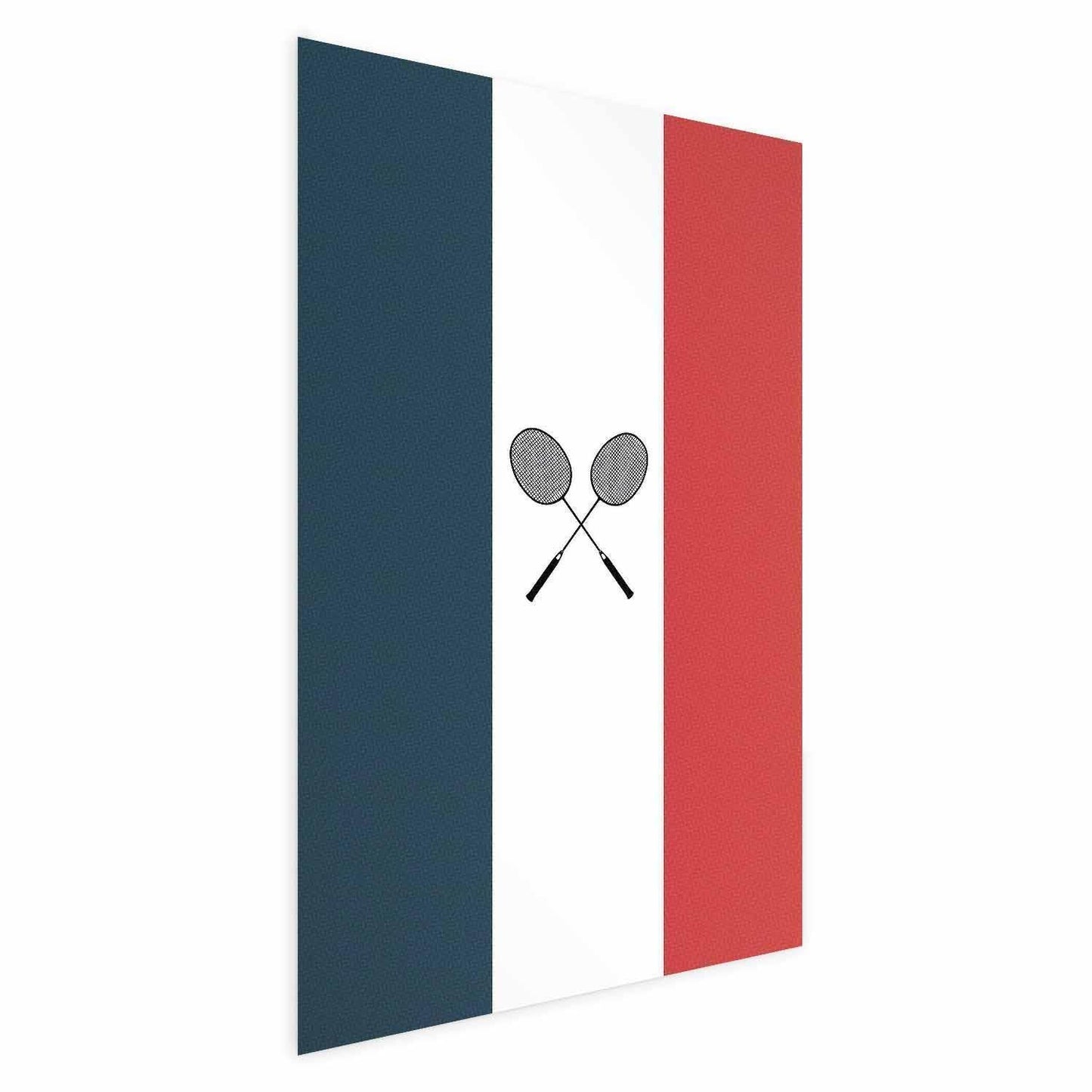 Poster - French Flags and Black Badminton Rackets Artgeist