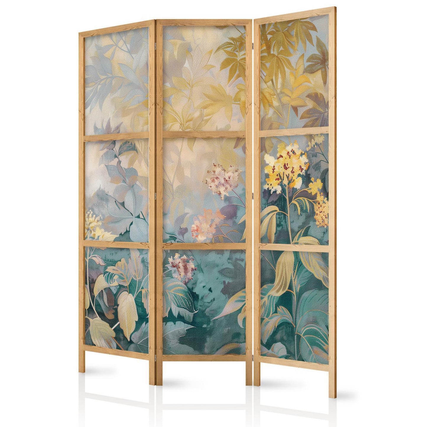 Japanischer Paravent - Tapestry Pattern with Meadow and Flowers - Kilim with a Spring Motif Artgeist