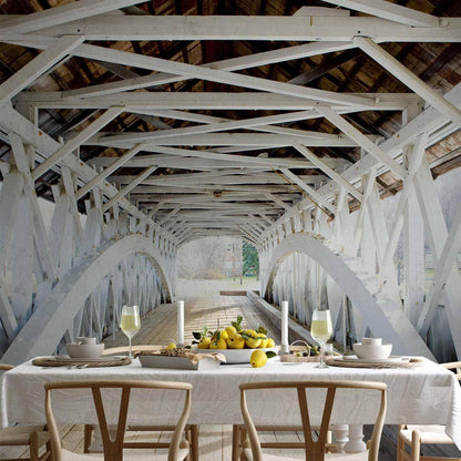 Fototapete Alte Brücke – Nostalgischer Charme mit architektonischer Tiefe
