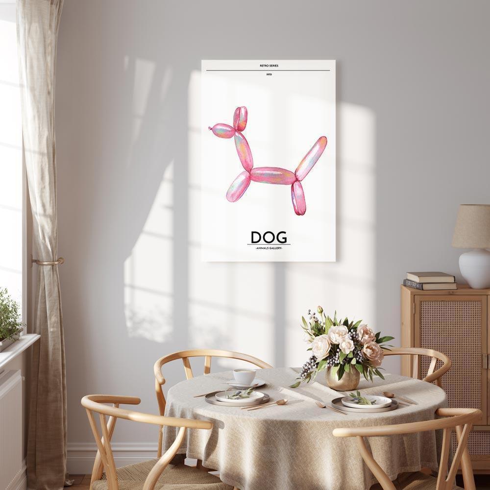 Leinwandbild - Holo-Dog - Colorful Dog in Retro Style