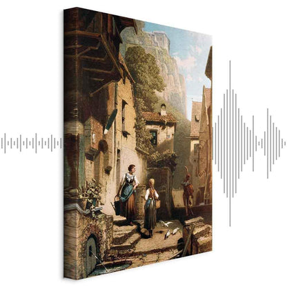 Leinwandbild - Carl Spitzweg – Im Dachstübchen