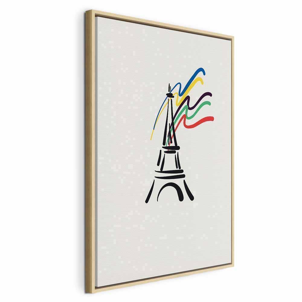 Leinwandbild - Eiffel Tower and Colorful Ribbons