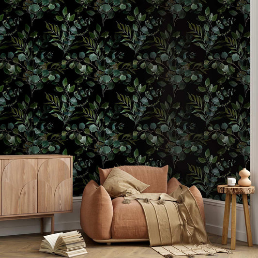Tapete „Gemalte Natur“ – Künstlerisches Wanddesign in Naturtönen